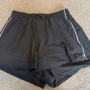 Lululemon Court Rival Black Athletic Shorts with White Stripes 8